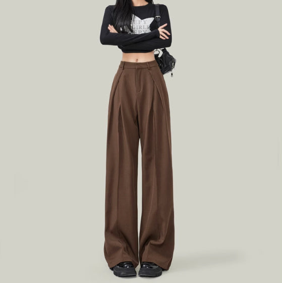Inova Summer Drape Petite High Waist Wide Leg Casual Pants