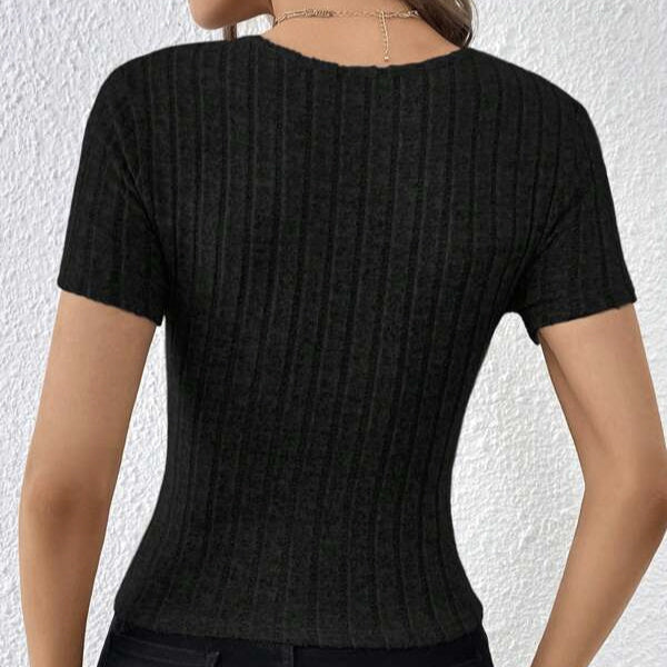 Noir Wrap Knit Top