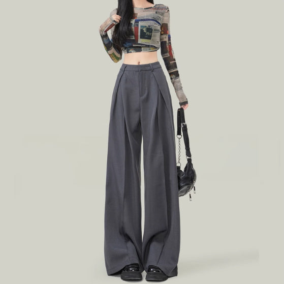 Inova Summer Drape Petite High Waist Wide Leg Casual Pants