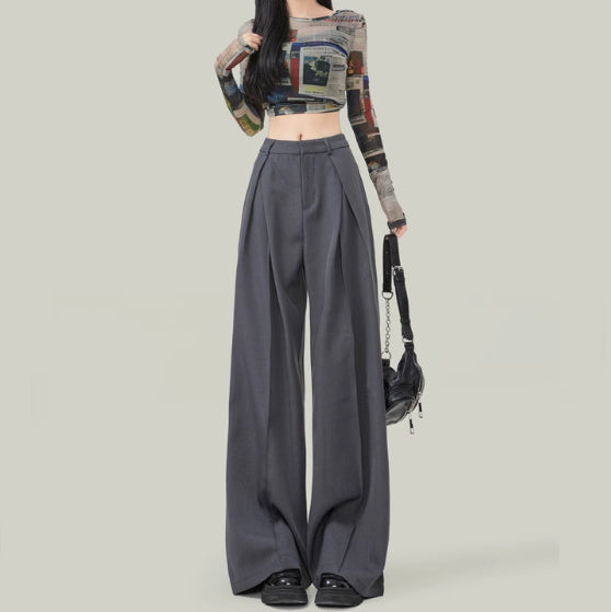 Inova Summer Drape Petite High Waist Wide Leg Casual Pants