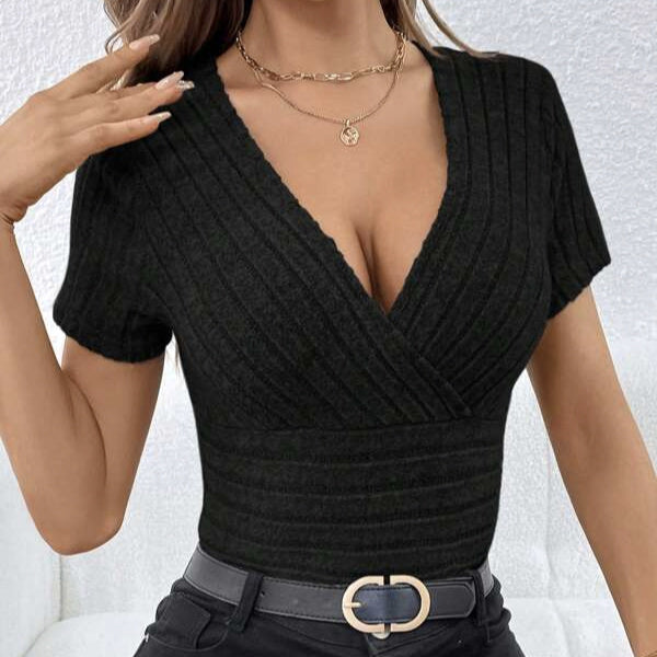 Noir Wrap Knit Top